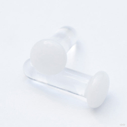 Color Front Plugs from 12g to 4g from Gorilla Glass in White