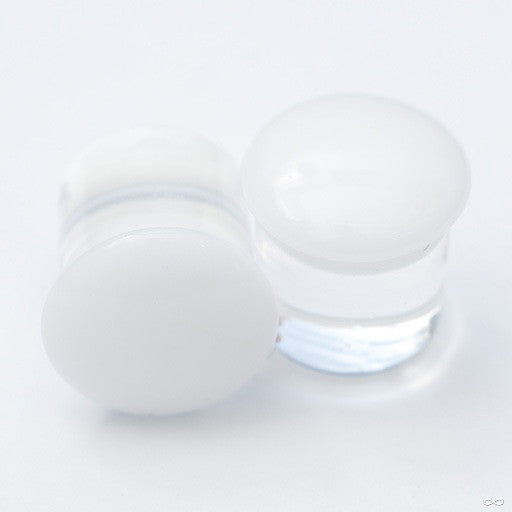 Color Front Plugs from 9/16" to 1" from Gorilla Glass in White