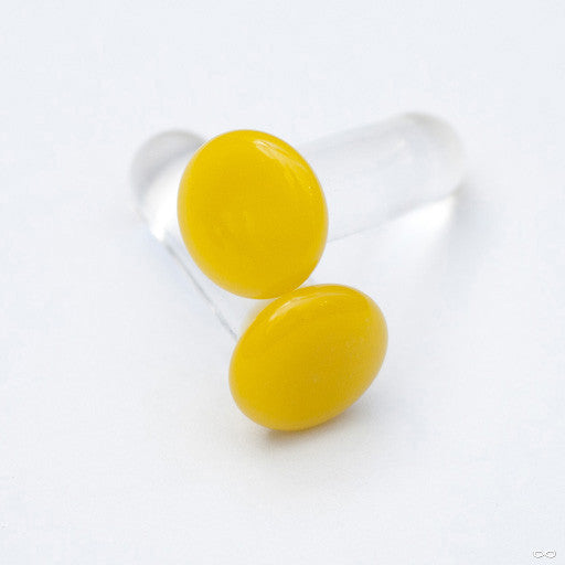 Color Front Plugs from 12g to 4g from Gorilla Glass in Yellow
