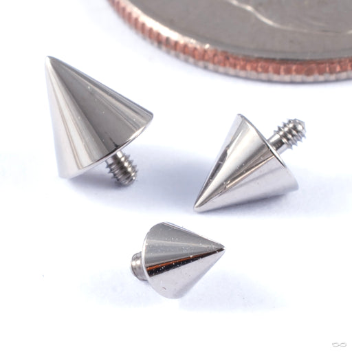 Cone Spike Threaded End in Titanium from Industrial Strength in various sizes