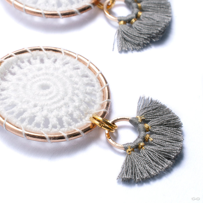Crossover with Double Woven Ring and Fan Tassel from Oracle in white & gray