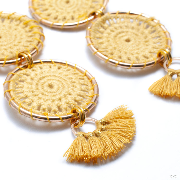 Crossover with Double Woven Ring and Fan Tassel from Oracle in yellow