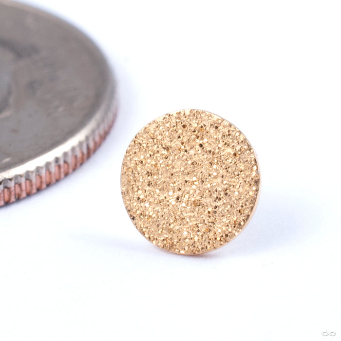 Crushed Diamond Textured Disc Press-fit End in Gold from Auris Jewellery in yellow gold