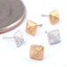 Crushed Diamond Textured Pyramid Press-fit End in Gold from Auris Jewellery in assorted sizes and materials