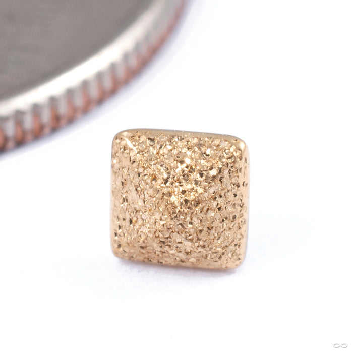 Crushed Diamond Textured Pyramid Press-fit End in Gold from Auris Jewellery in yellow gold