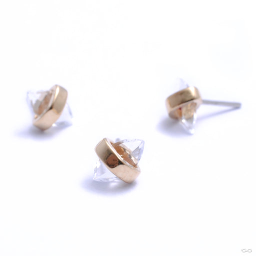 Crystalized Mini Press-fit End in Gold from Pupil Hall with white topaz