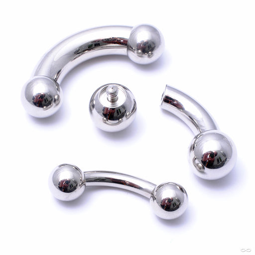 Curved Threaded Barbell Shaft in Stainless Steel from Anatometal