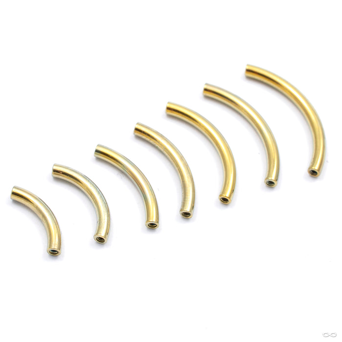 Curved Threaded Barbell Shaft in Titanium Anodized Gold from Industrial Strength in assorted sizes