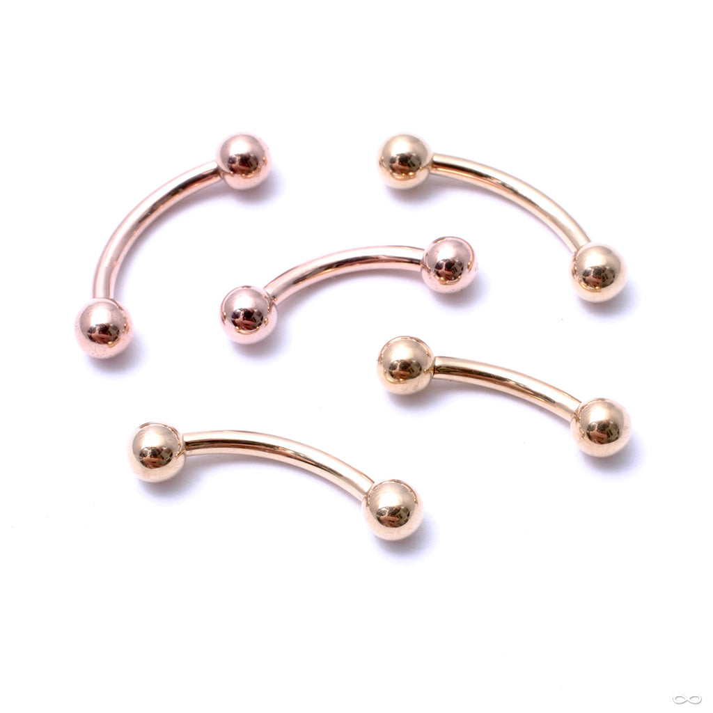 LeRoi - Curved Threaded Barbell with Balls in Gold from LeRoi - Infinite  Body Piercing, Inc.