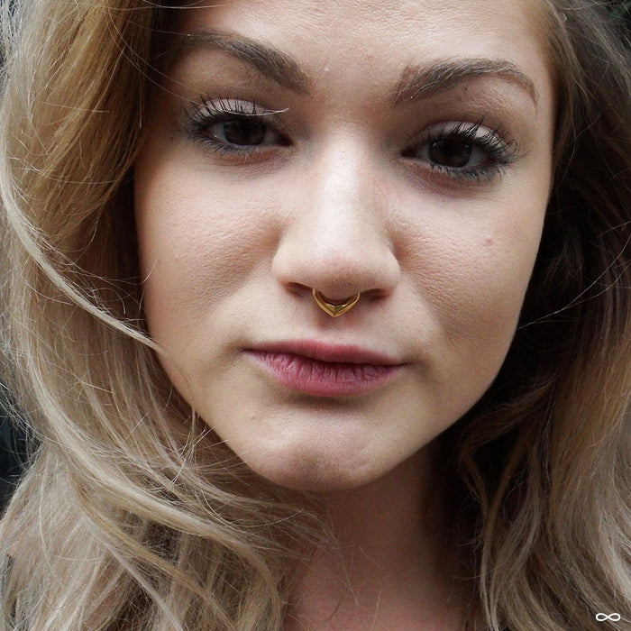 Septum piercing with Archive Clicker from Tether Jewelry