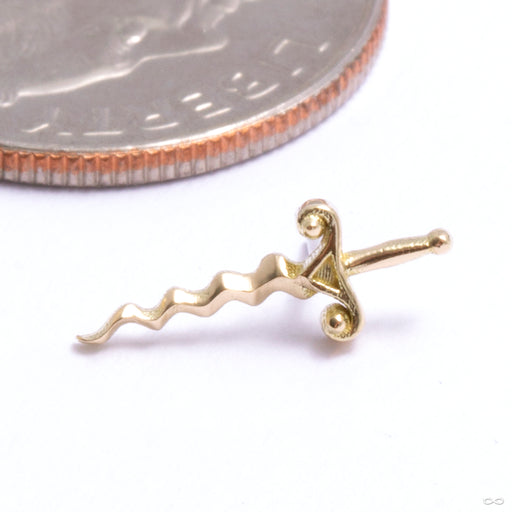 Dagger Press-fit End in Gold from Phoenix Revival Jewelry in yellow gold