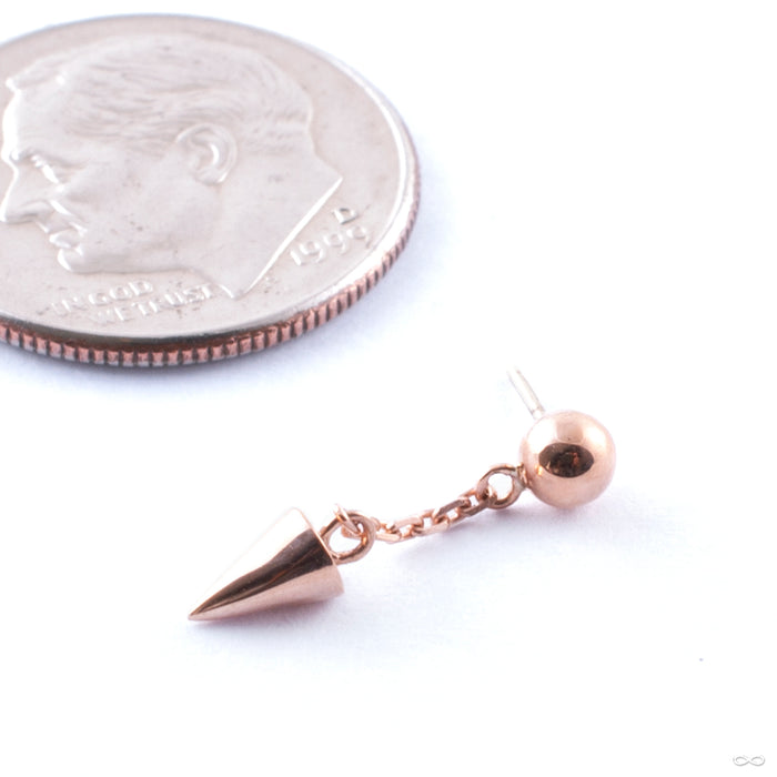 Darcy Press-fit End in Gold from Junipurr Jewelry in rose gold with long length