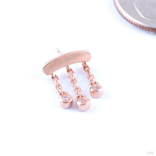 Delilah Press-fit End in Gold from Junipurr Jewelry in rose gold with clear CZ