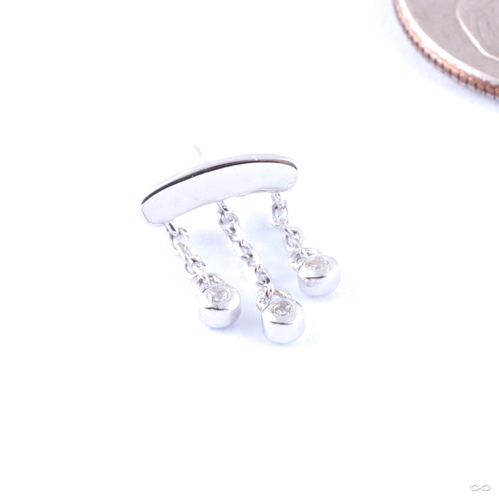 Delilah Press-fit End in Gold from Junipurr Jewelry in white gold with clear CZ