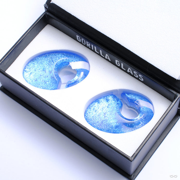 Deluxe Dichroic Ovoid Weights from Gorilla Glass showing protective box