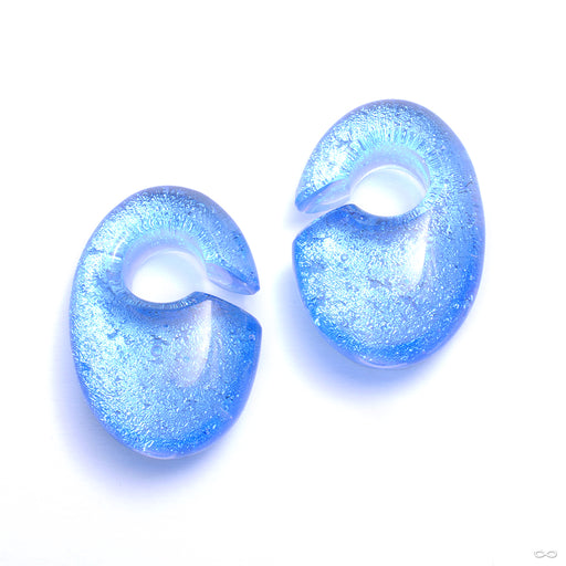 Deluxe Dichroic Ovoid Weights from Gorilla Glass showing indigo side