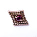 Diamond Double Millgrain Press-fit End in Gold from LeRoi with Medium Ruby