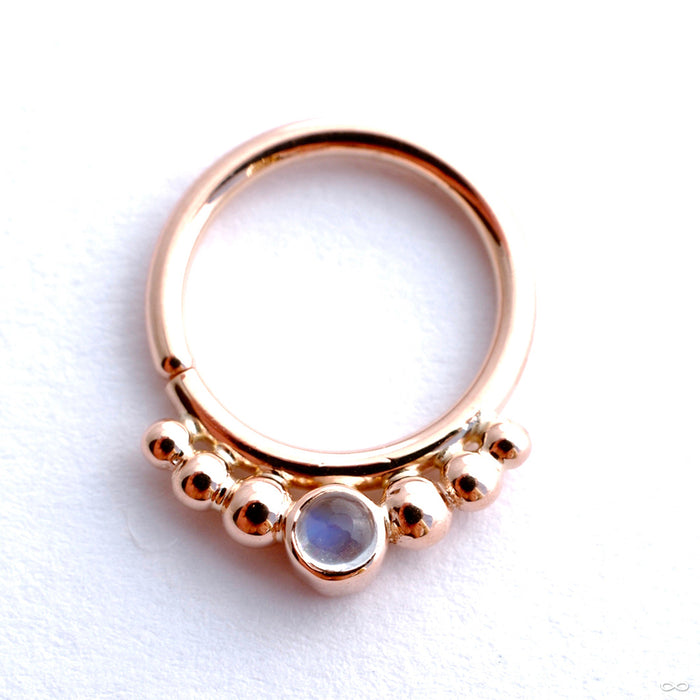 Dione Seam Ring in Gold from BVLA with Rainbow Moonstone