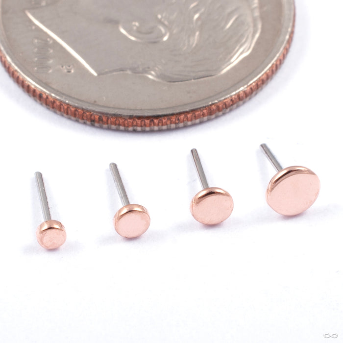 Disk Press-fit End in Gold from LeRoi in various rose gold sizes