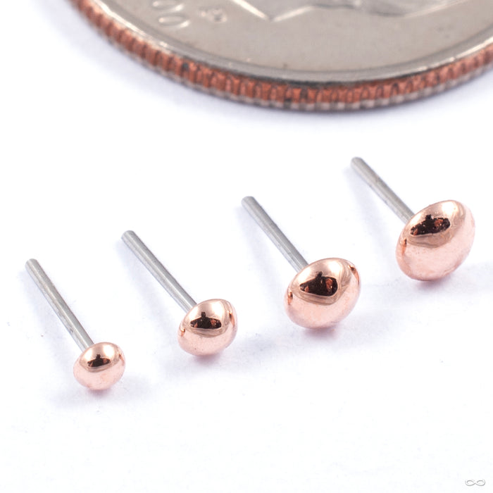 Dome Press-fit End in Gold from LeRoi in various rose gold sizes