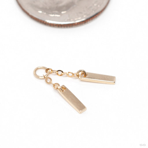 Dos Charm in Gold from Hialeah detail in yellow gold