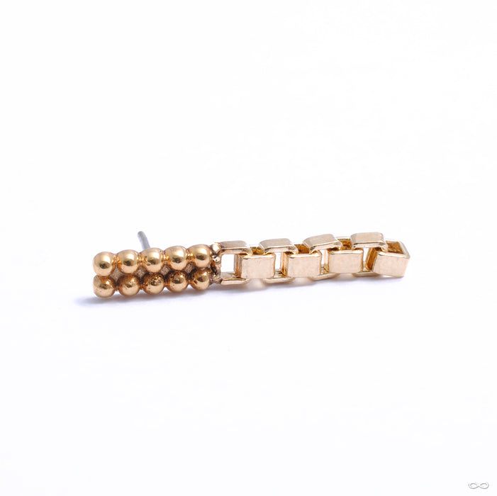 Double Bella Press-fit End with Chain in Gold from Quetzalli in yellow gold