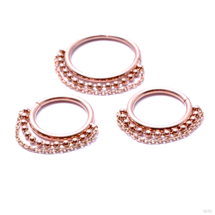 Double Chain Seam Ring in Gold from Pupil Hall in rose gold
