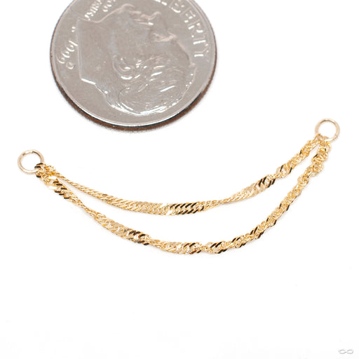 Double Diamond-cut Singapore Curb Chain in Gold from Hialeah in yellow gold