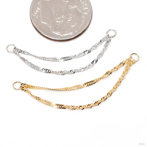 Double Diamond-cut Singapore Curb Chain in Gold from Hialeah in assorted materials