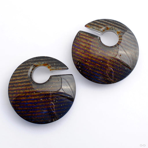 Small Iridescent Eclipse Weights from Gorilla Glass in Copper/Gold
