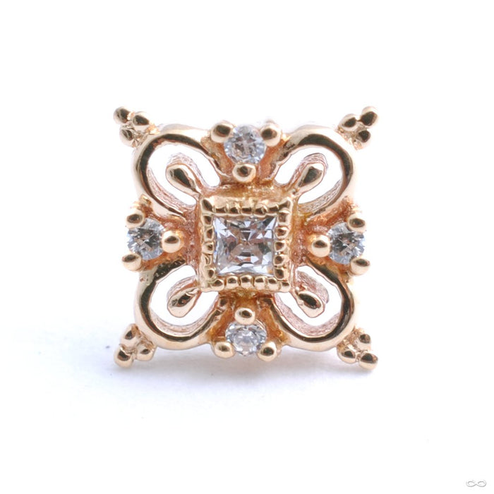 Esmee Press-fit End in Gold from Buddha Jewelry with clear CZ