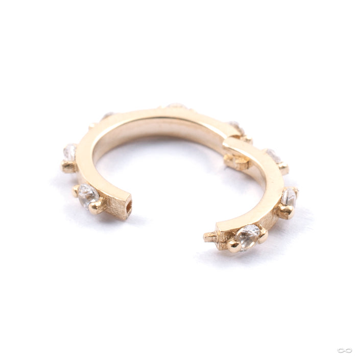 Ferris Wheel Clicker in Gold from Pupil Hall in yellow gold with white sapphires