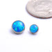 Flat Back Faux-pal Cabochon Threaded End in Titanium from Industrial Strength with capri blue opal