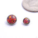 Flat Back Faux-pal Cabochon Threaded End in Titanium from Industrial Strength with fire red opal