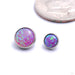 Flat Back Faux-pal Cabochon Threaded End in Titanium from Industrial Strength with magenta opal