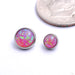 Flat Back Faux-pal Cabochon Threaded End in Titanium from Industrial Strength with pink opal