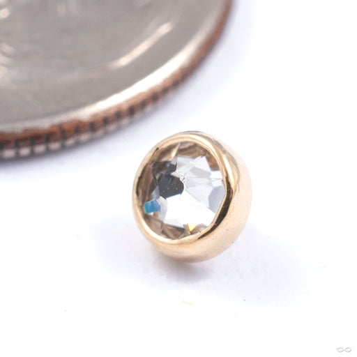 Flat Bottom Gem Threaded End in Gold from Anatometal in yellow gold with cz