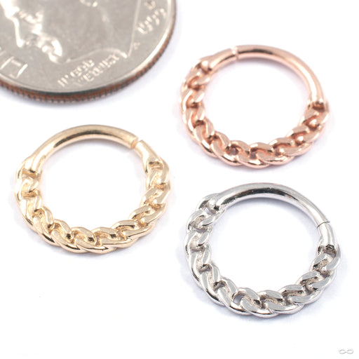 Flat Chain Seam Ring in Gold from Tawapa in various materials