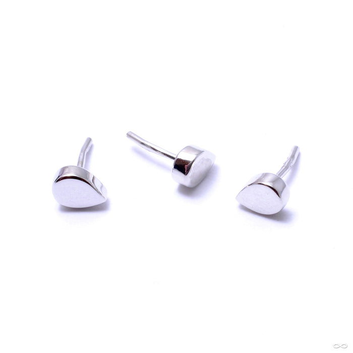 Flat Teardrop Press-fit End in Gold from BVLA in white gold