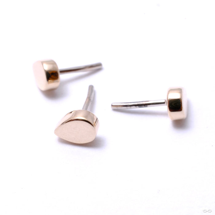 Flat Teardrop Press-fit End in Gold from BVLA in yellow gold