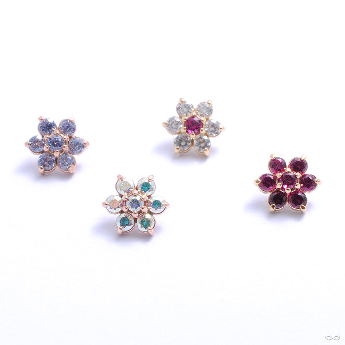 Flower Threaded End in Gold from Anatometal in assorted materials