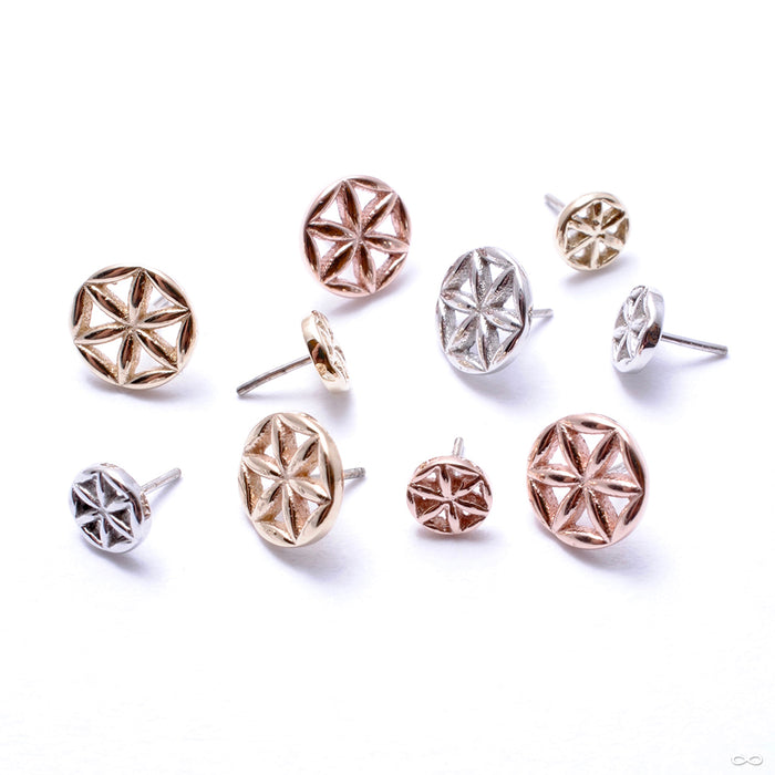 Flower of Life Press-fit End in Gold from BVLA in assorted materials