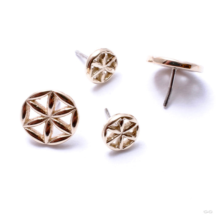 Flower of Life Press-fit End in Gold from BVLA in yellow gold