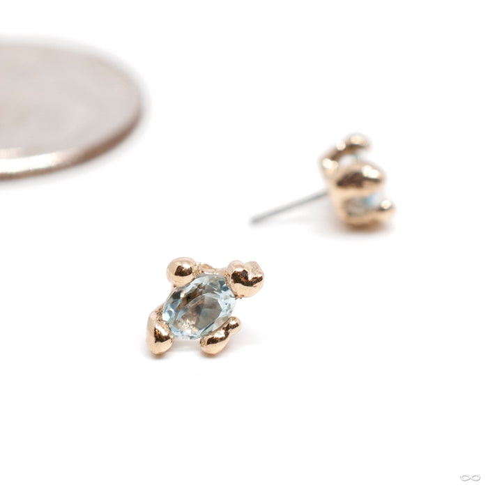 Formidable Press-fit End in Gold from Pupil Hall with sky blue topaz