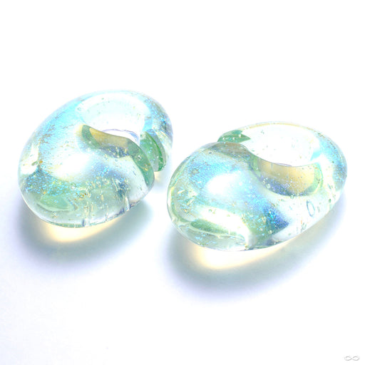 Fused Dichroic Ovoid Weights from Gorilla Glass in Green Gold