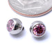 Gem Ball Threaded End in Stainless Steel from Industrial Strength with salmon pink