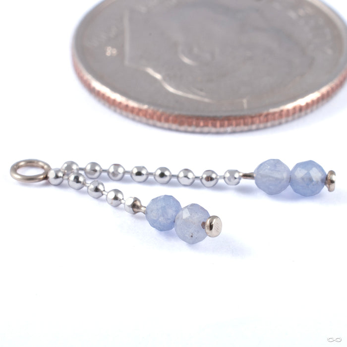 Gem Bead Duo Charm with Bead Chain in Gold from SO Fine Jewelry in white gold with tanzanite
