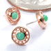 Gemmed Omega 12 Press-fit End in Gold from Tether Jewelry group shot in rose gold with chrysoprase