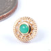 Gemmed Omega 12 Press-fit End in Gold from Tether Jewelry in yellow gold with chrysoprase