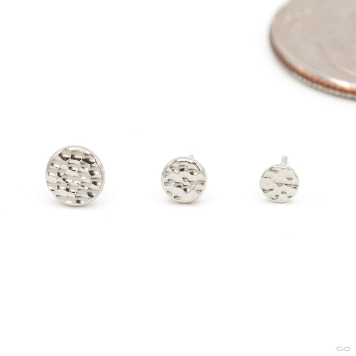 Hammered Disk Press-fit End in Gold from Anatometal in white gold
